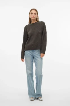 Camisola de malha com gola redonda