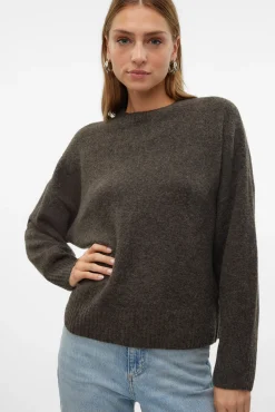 Camisola de malha com gola redonda
