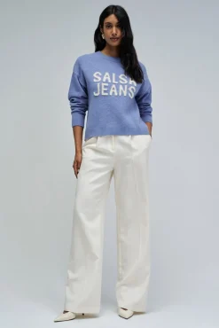 Camisola de malha com marca