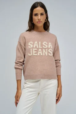 Camisola de malha com marca