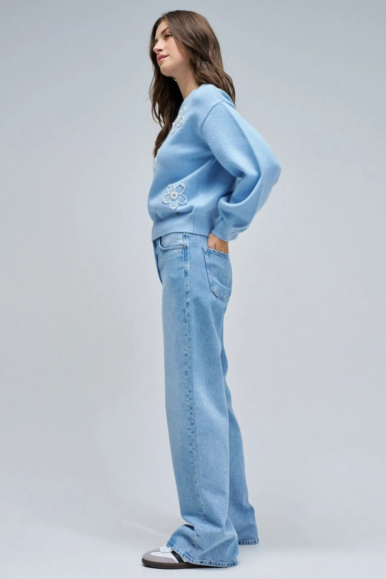 Camisola de malha com pérolas