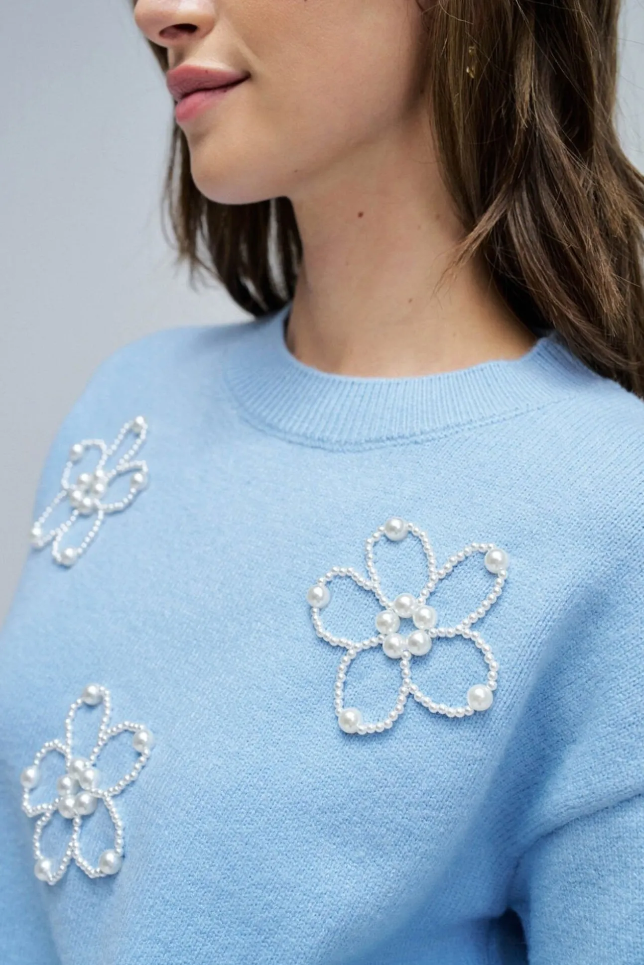 Camisola de malha com pérolas