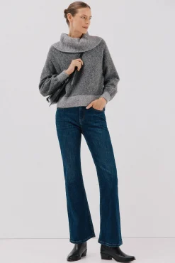 Camisola de malha combinada