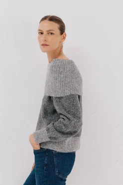 Camisola de malha combinada