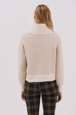 Camisola de malha combinada
