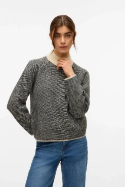 Camisola de malha de gola malha
