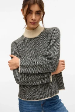 Camisola de malha de gola malha