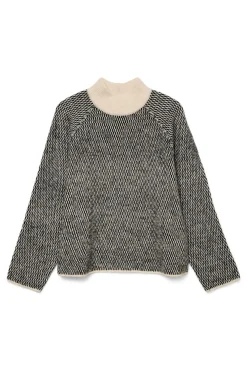 Camisola de malha de gola malha