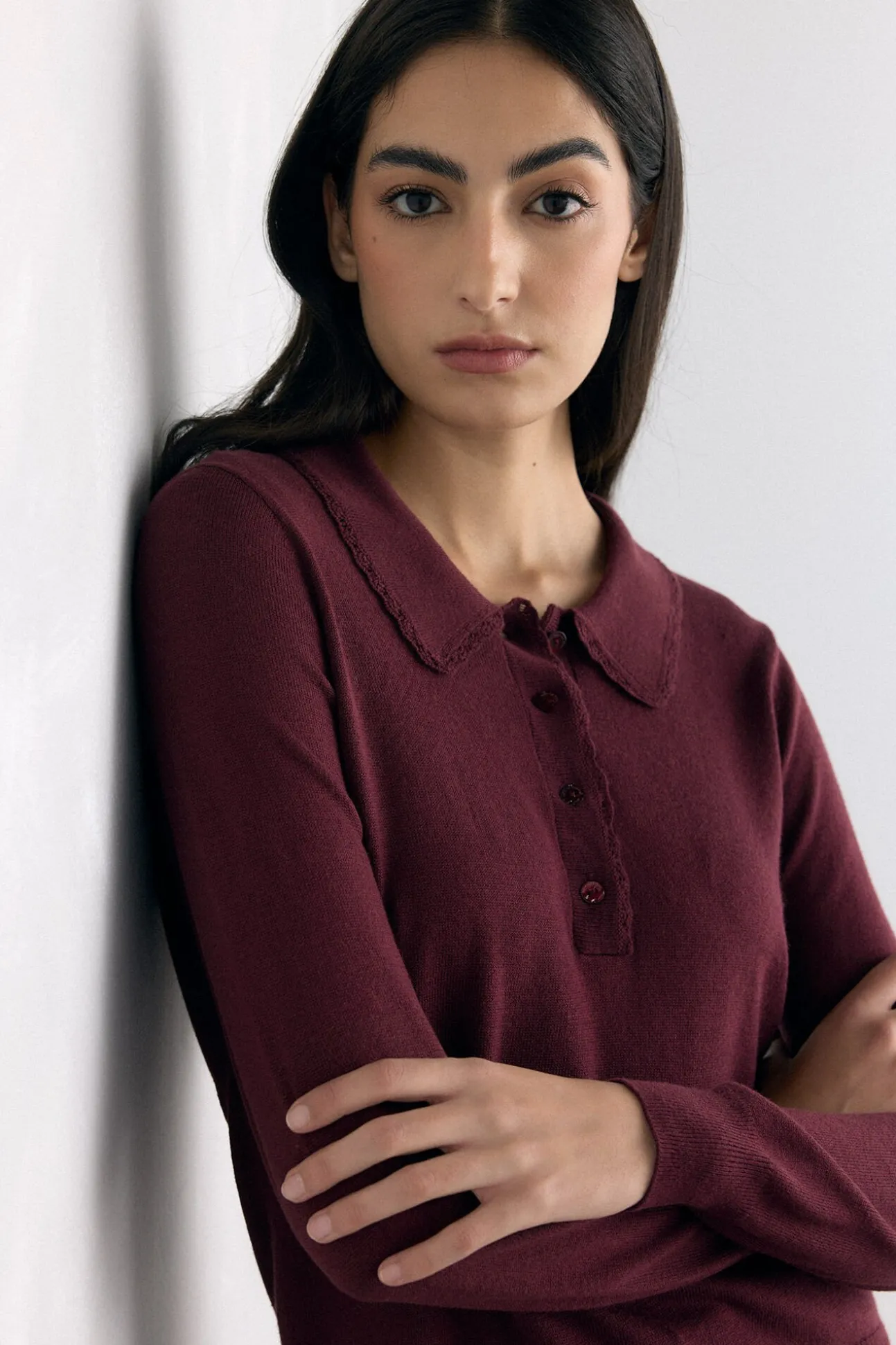 Camisola de malha gola polo