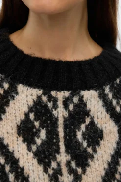 Camisola de malha grossa com estampado