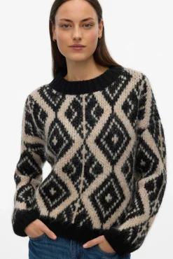 Camisola de malha grossa com estampado