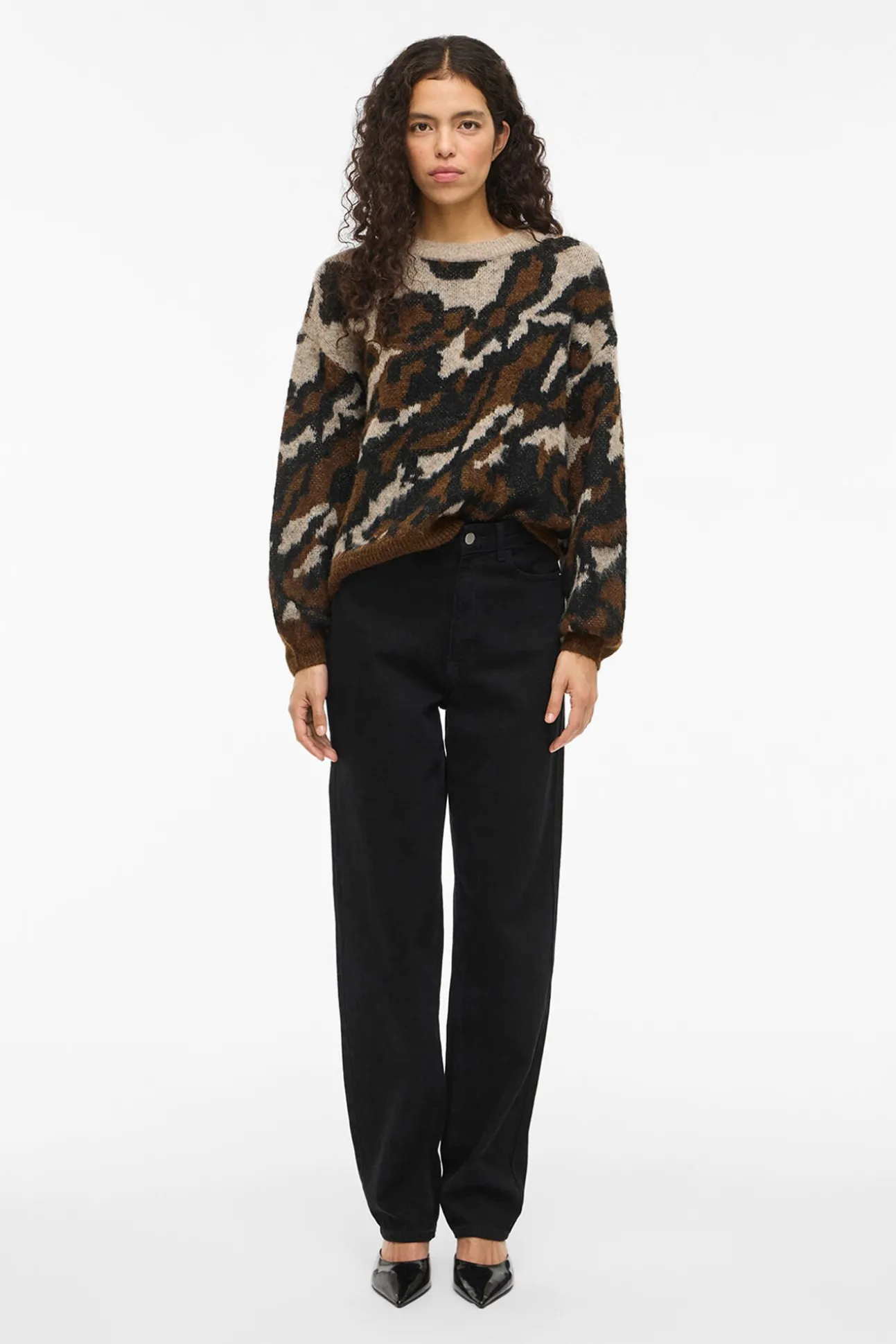 Camisola de malha jacquard com lã