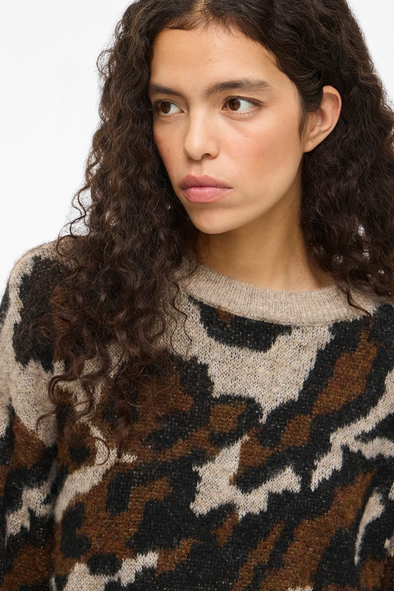 Camisola de malha jacquard com lã
