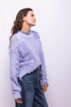 Camisola de malha patchwork