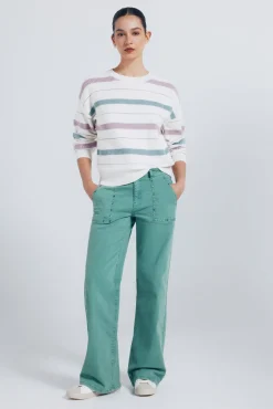 Camisola de malha riscas lúrex