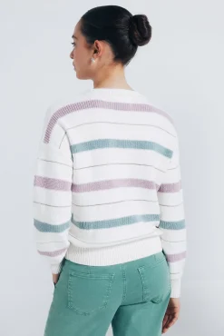 Camisola de malha riscas lúrex