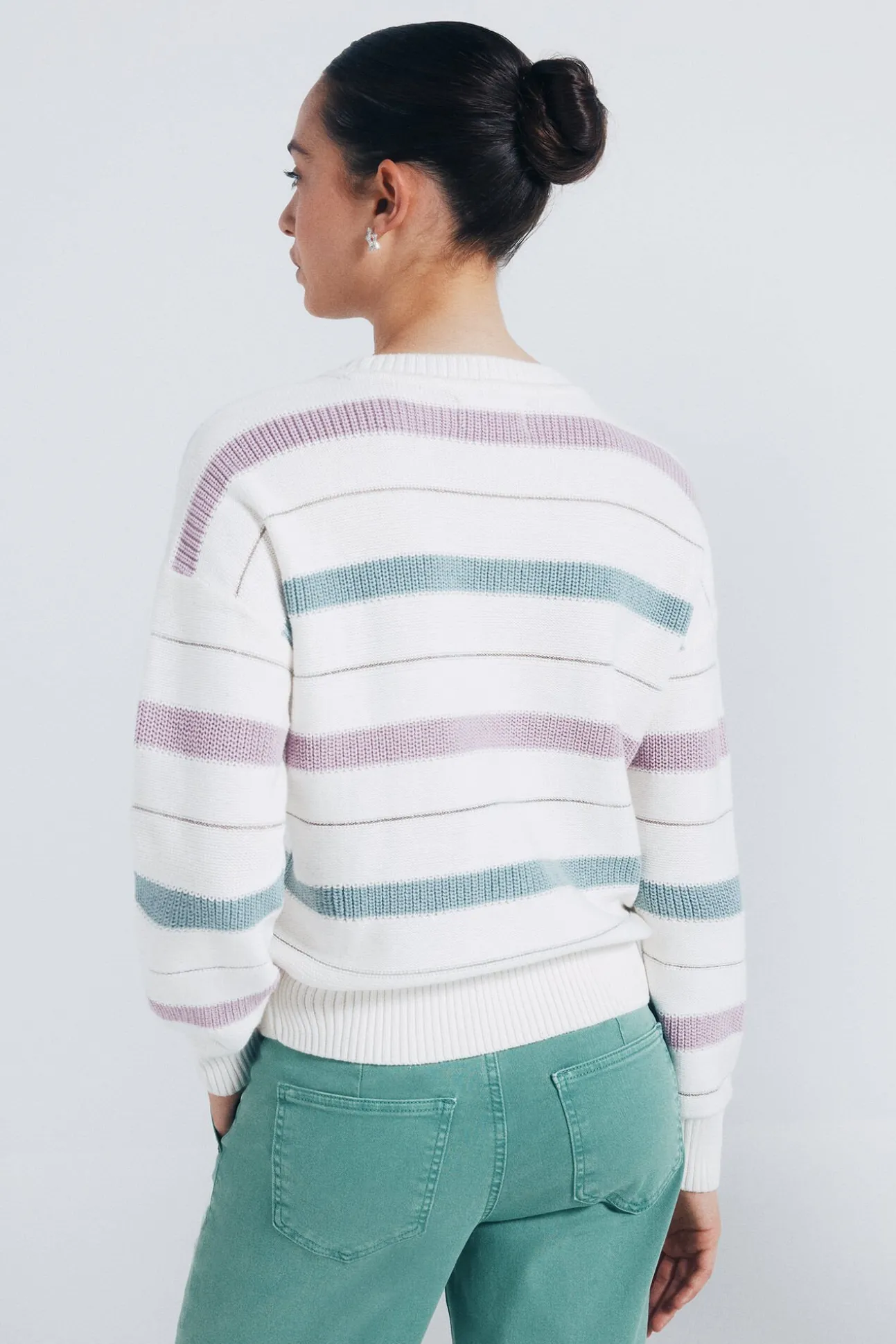 Camisola de malha riscas lúrex