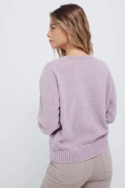 Camisola de malha trançada em chenille