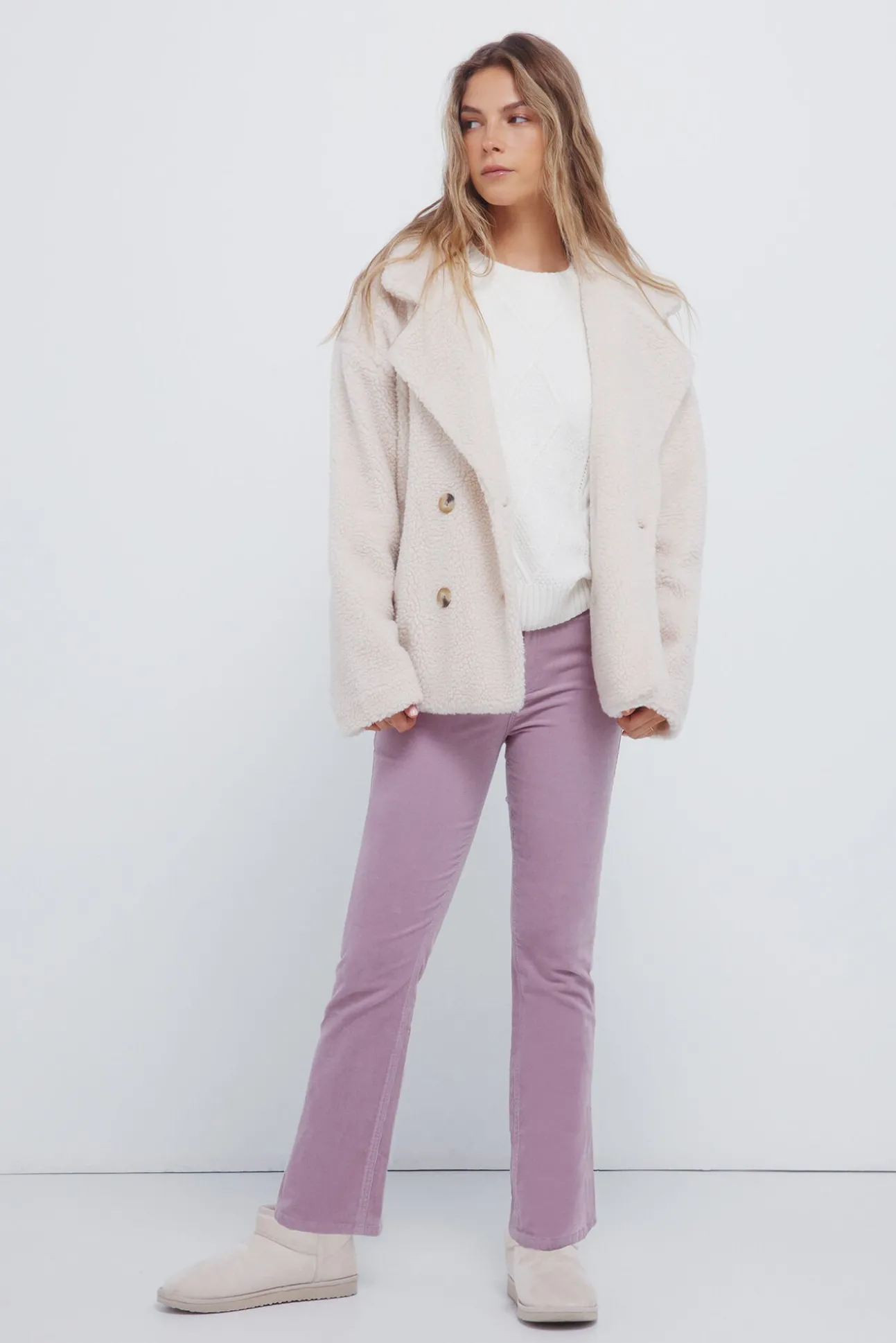 Camisola de malha trançada em chenille