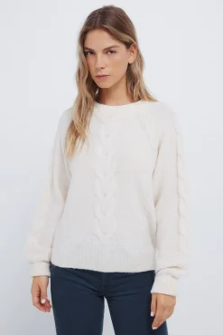 Camisola de malha trançada