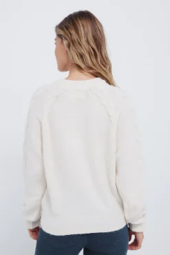 Camisola de malha trançada