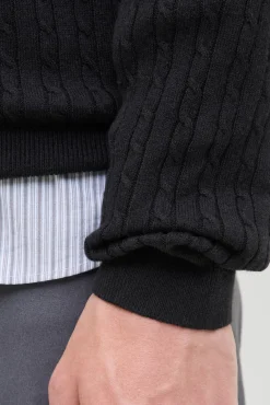 Camisola de malha trançado
