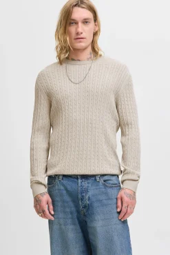 Camisola de malha trançado