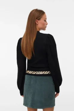 Camisola de manga com efeito de malha