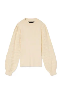 Camisola de manga com efeito de malha
