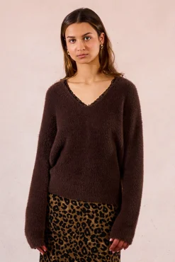 Camisola de manga comprida com renda em renda