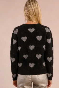 Camisola de manga comprida com detalhe de coração