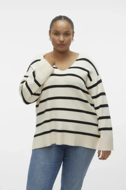 Camisola de manga comprida e gola em bico Curve