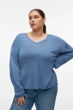 Camisola de manga comprida e gola em bico Curve