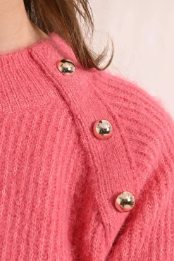 Camisola de manga comprida com detalhe de botão