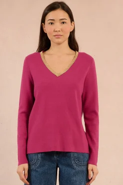 Camisola de manga comprida com detalhes dourados