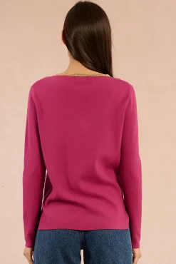 Camisola de manga comprida com detalhes dourados