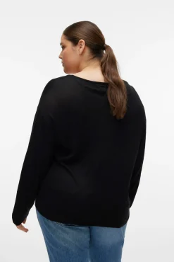 Camisola de manga comprida e gola em bico Curve
