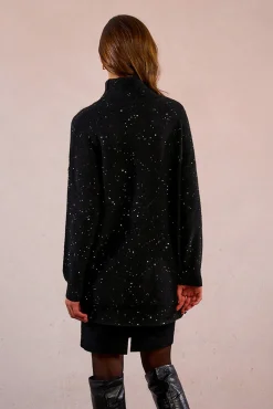Camisola de manga comprida com miçangas brilhantes