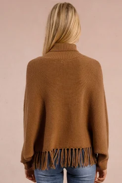 Camisola de manga comprida com detalhe de franjas