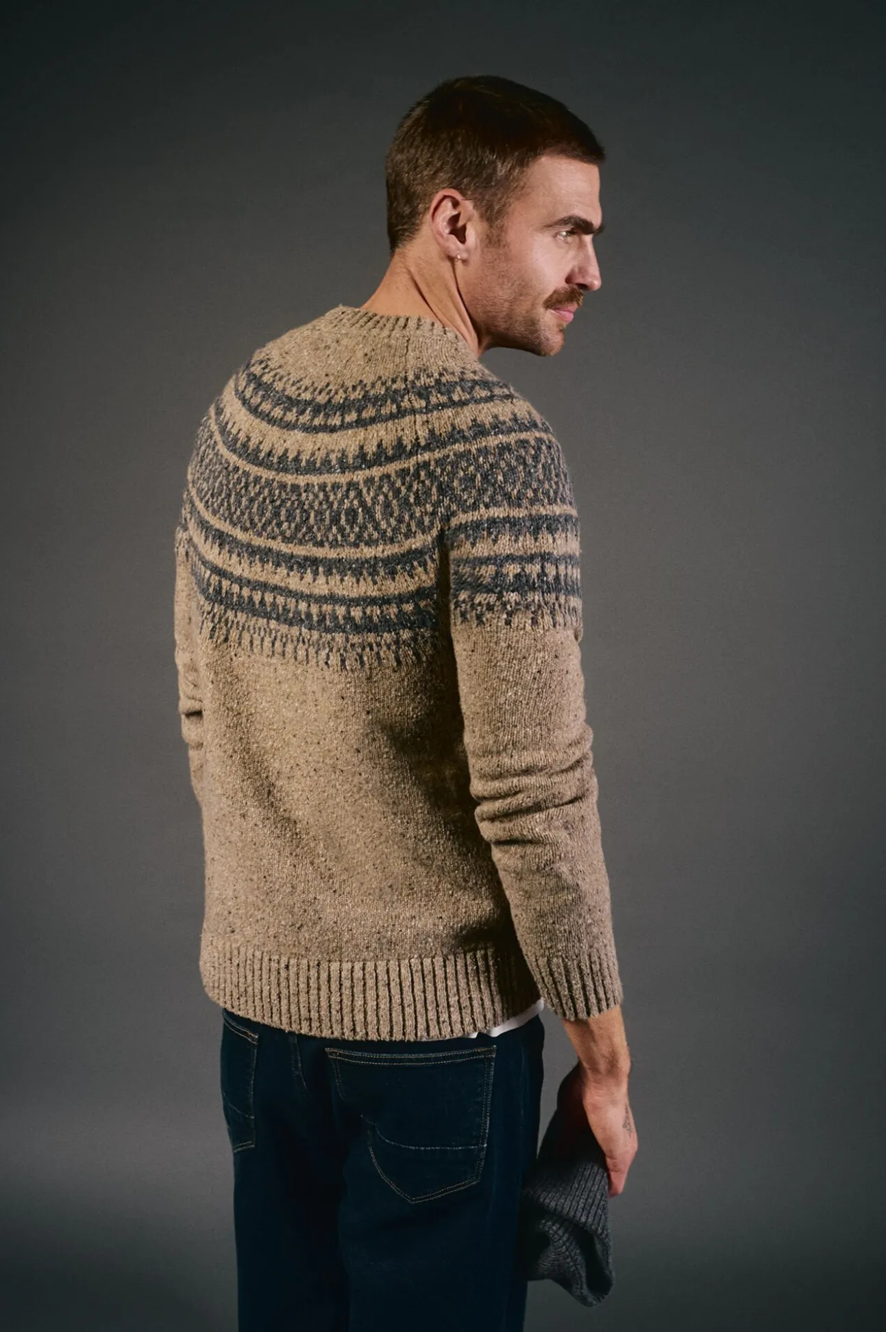 Camisola de Natal jacquard gola caixa