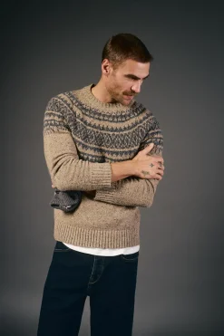 Camisola de Natal jacquard gola caixa