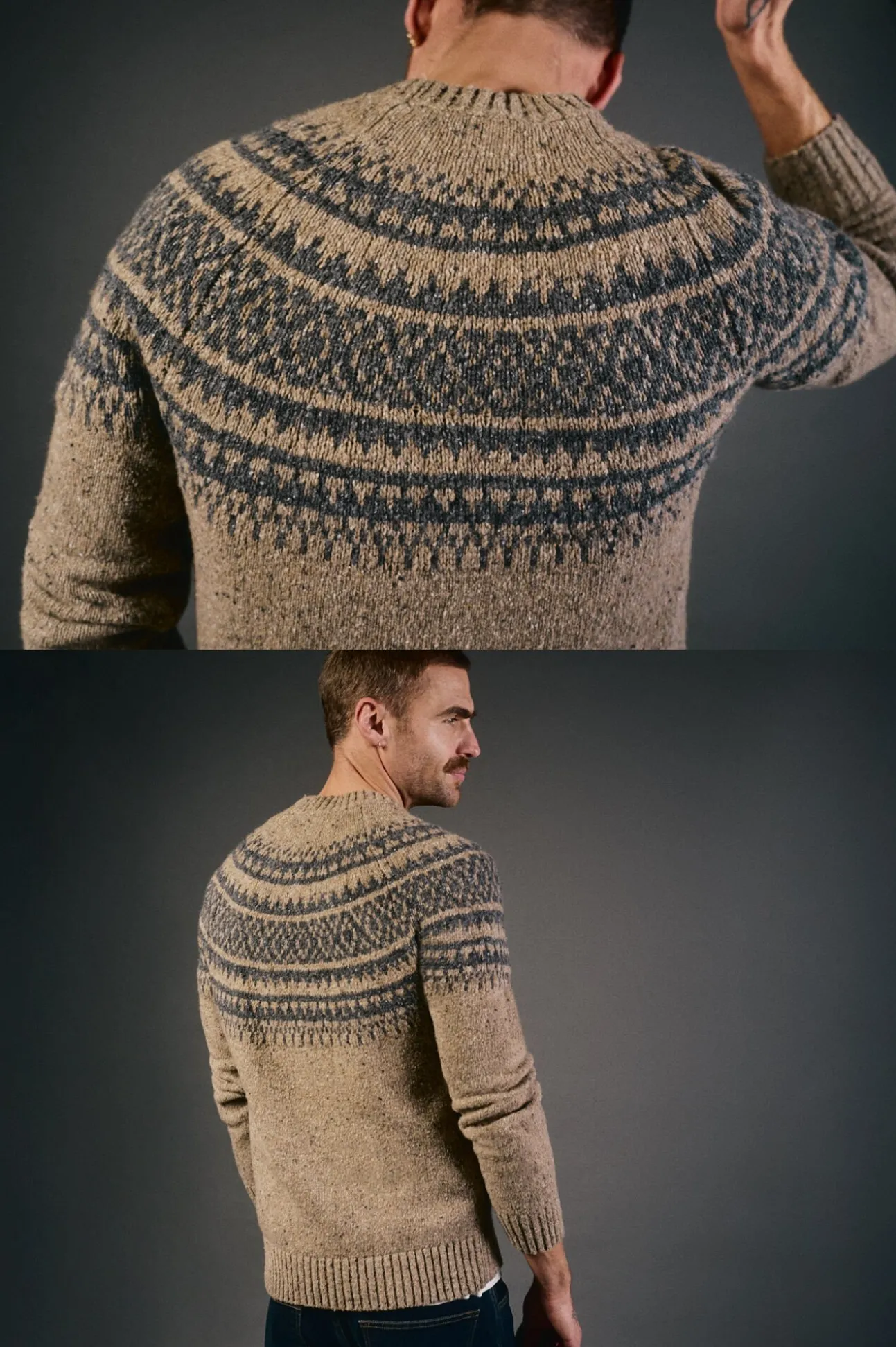 Camisola de Natal jacquard gola caixa