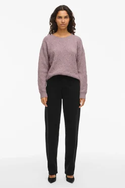 Camisola de oitos com gola redonda