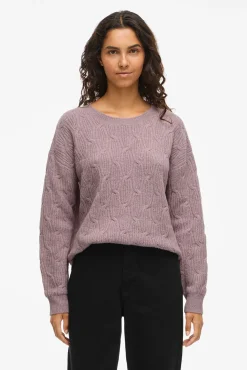 Camisola de oitos com gola redonda