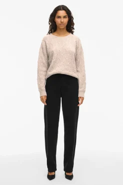 Camisola de oitos com gola redonda