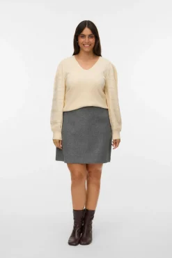 Camisola de renda com malha de manga plus size