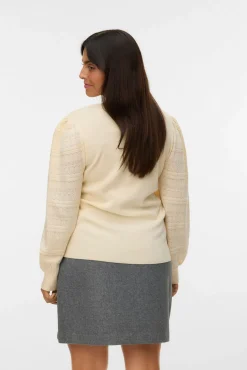Camisola de renda com malha de manga plus size