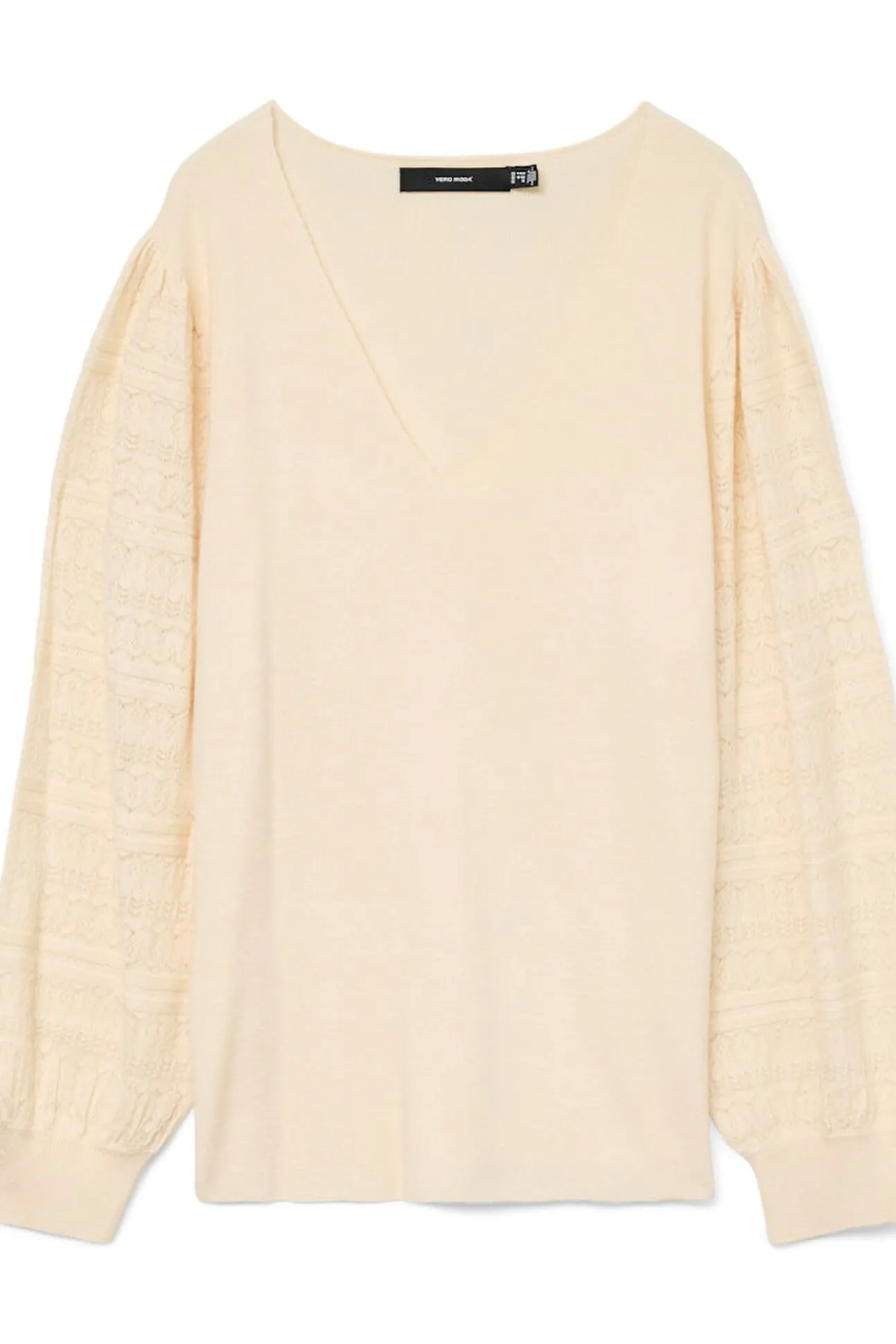Camisola de renda com malha de manga plus size