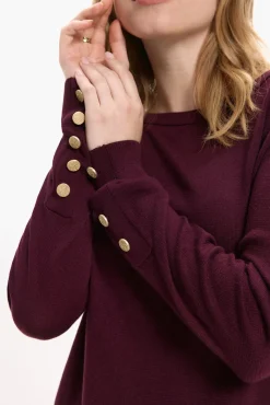 Camisola de viscose com botões nos punhos