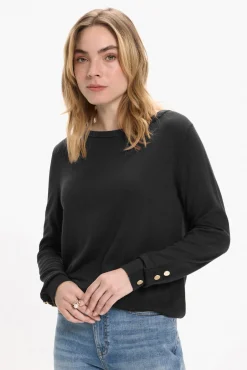 Camisola de viscose com botões nos punhos